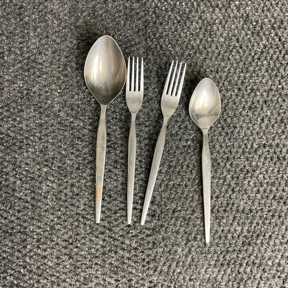 EPIC Stainless MCM Serving set Forks Spoons 60s Modern Silver - Picture 3 of 3